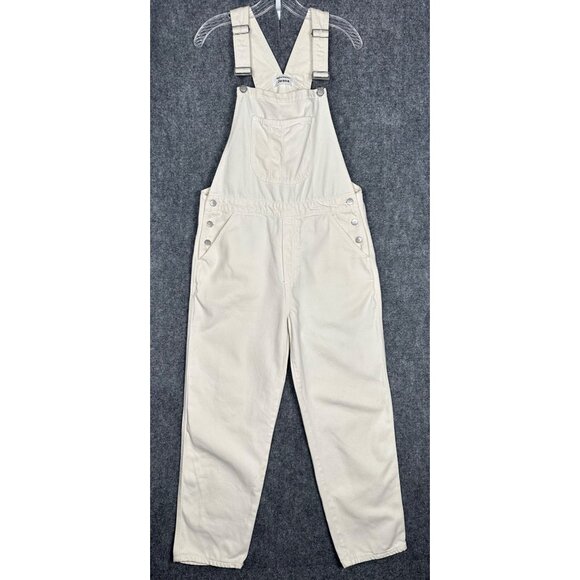 Reformation Smith Denim Overall Ivory Size 6 Boho Festival Hippie Casual Cowgirl - Picture 2 of 11